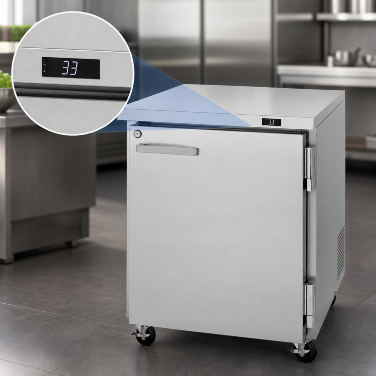 Product image #5 for Turbo Air PRO Series Stainless Steel 1-Section Undercounter Refrigerator, 6.8 Cu. Ft., Solid Door