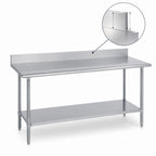 Thumbnail image #4 for Duke Manufacturing 314S-36108-5R 108-Inch Stainless Steel Work Table with 5-Inch Riser and Undershelf