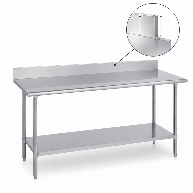 Product image #4 for Duke 108-Inch Stainless Steel Work Table with 5-Inch Riser and Undershelf
