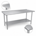 Thumbnail image #4 for Advance Tabco Special Value Series 84-Inch x 30-Inch 18-Gauge 430 Stainless Steel Work Table with Undershelf