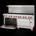 Thumbnail image #4 for American Range 72-Inch Gas Restaurant Range with 12 Open Burners, Left Convection Oven, and Right Storage Base