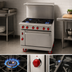 Thumbnail image #4 for American Range 36-Inch Commercial Gas Range with 12-Inch Left Griddle, 4 Open Burners, and Convection Oven