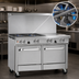 Thumbnail image #4 for Southbend Ultimate 48-Inch Gas Restaurant Range with 2 Non-Clog Burners, 36-Inch Thermostatic Griddle, and Double Space-Saver Ovens