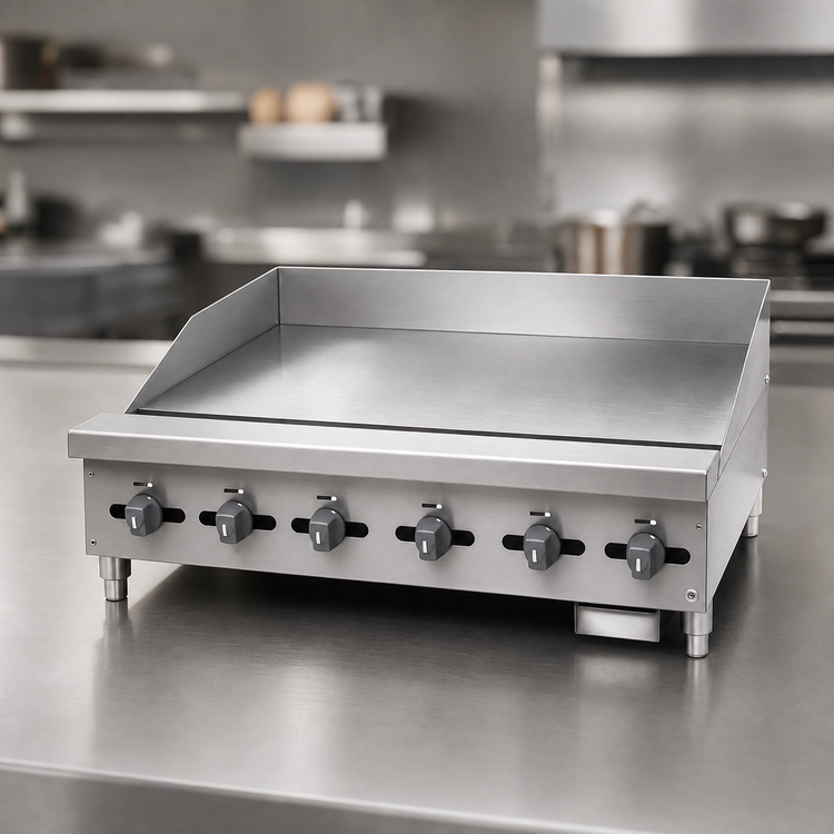 Product image #4 for Comstock-Castle Diner Series 60-Inch Countertop Gas Griddle with 30-Inch Deep 3/4-Inch Polished Steel Plate