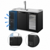 Thumbnail image #4 for 52-Inch Wide Two-Section Refrigerated Draft Bar Cooler with Stainless Steel Countertop, Black Exterior, and 1 Beer Column