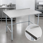 Thumbnail image #4 for John Boos Stallion ST4R1.5-36108SBK 108-Inch Stainless Steel Work Table, 14-Gauge 300-Series Top, Open Base, 1-1/2-Inch Rear Up-Turn