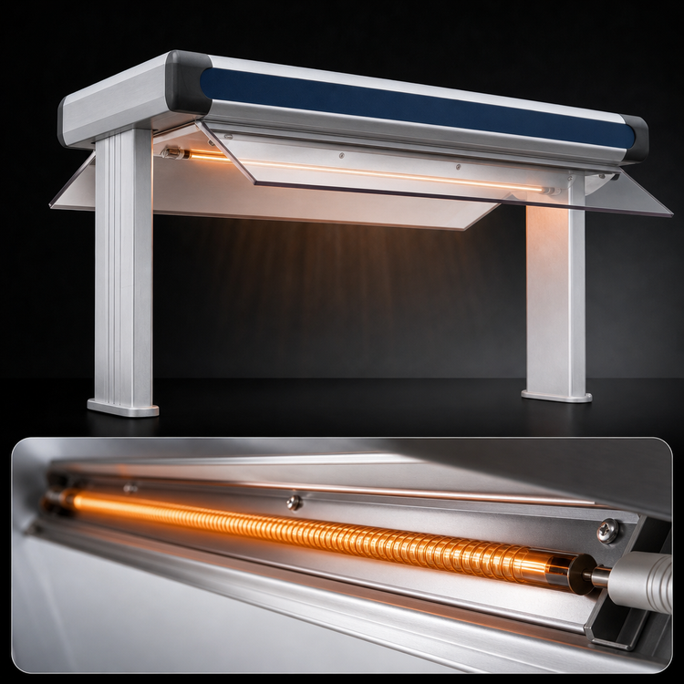Product image #4 for Hatco Glo-Ray Designer Unlighted Dual Infrared Strip Heater, 51-1/2" W, 3" Spacer, 2200W, Aluminum
