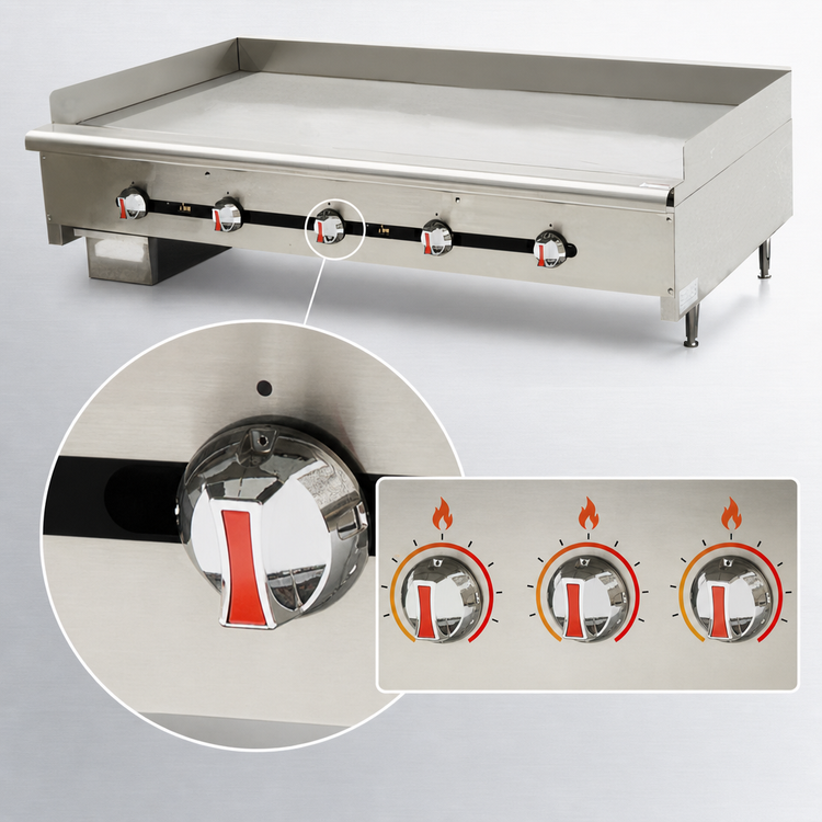 Product image #4 for Comstock-Castle 36-Inch Countertop Gas Griddle with 24-Inch Deep Smooth Steel Plate