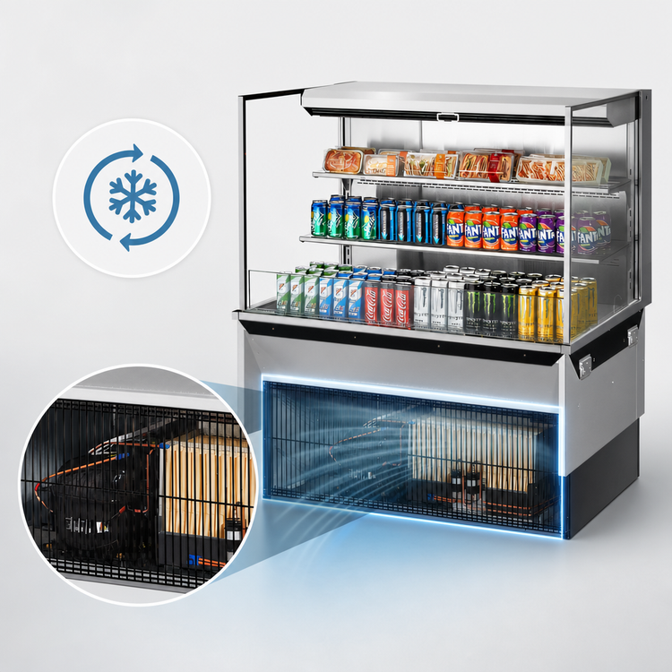 Product image #5 for Turbo Air 48-Inch Drop-In Horizontal Open Refrigerated Display Case, Low Profile, Self-Contained, 15.2 Cu. Ft.