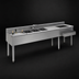 Thumbnail image #4 for Eagle 1800 Series 96-Inch Underbar Combination Unit with 3 Sink Bowls, 24-Inch Ice Bin, and Drainboards