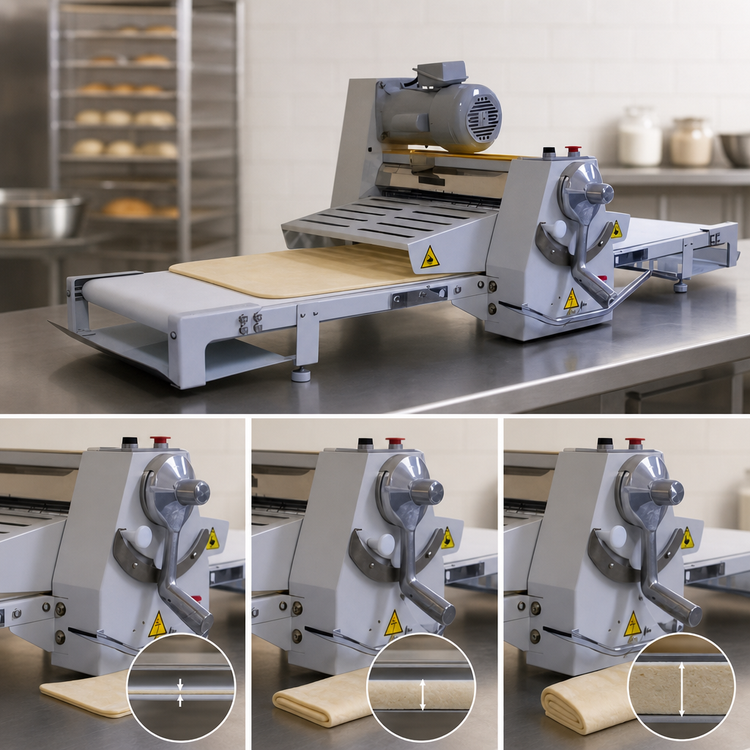 Product image #4 for BakeryXpress Countertop Reversible Dough Sheeter with 17-Inch x 67-Inch Conveyor, 110V