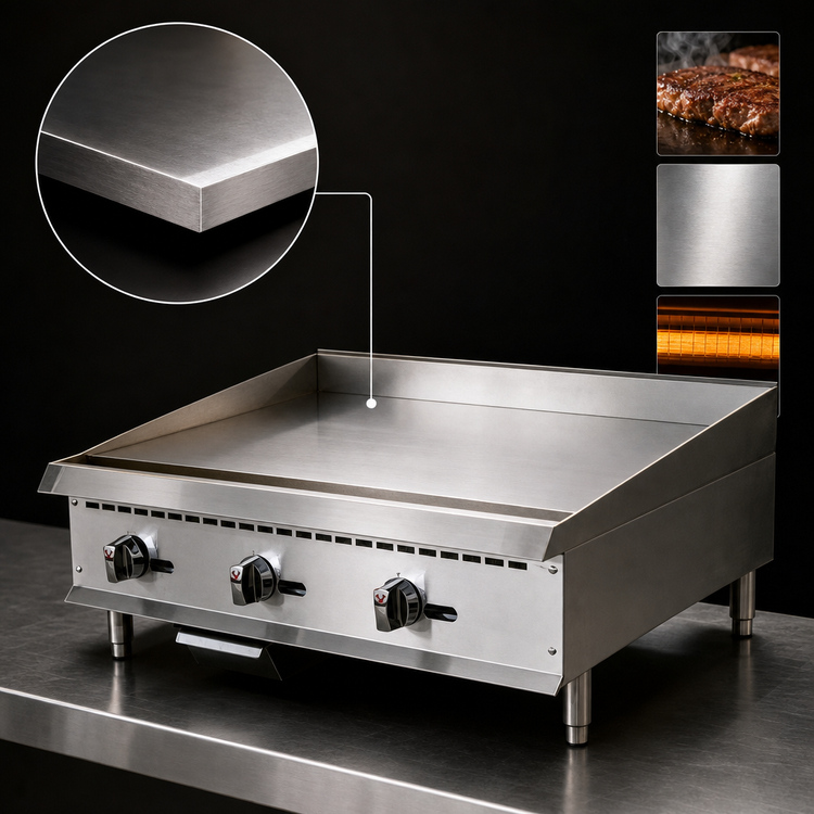 Product image #4 for IKON Cooking 36-Inch Natural Gas Countertop Commercial Griddle with 90,000 BTU and 3/4-Inch Steel Plate