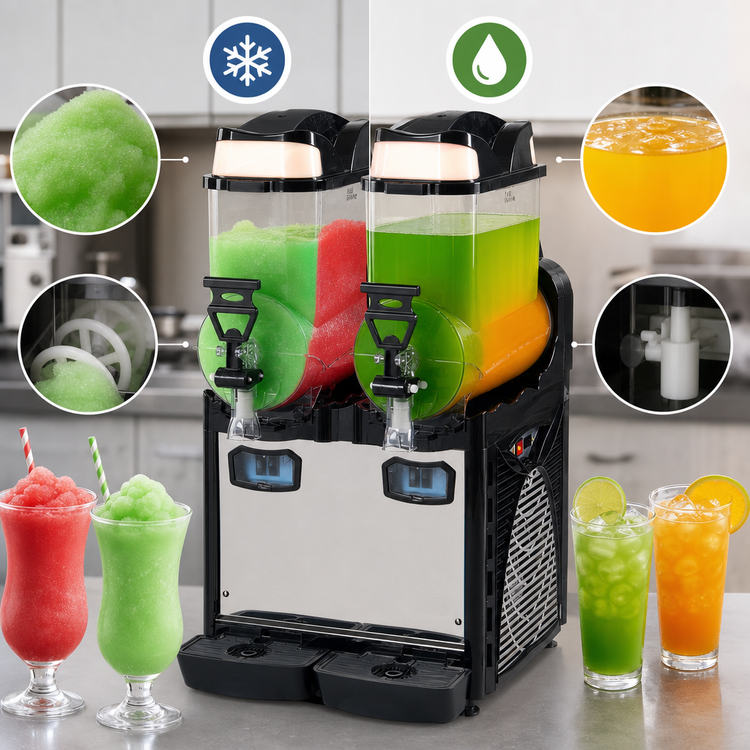 Product image #4 for Cofrimell OASIS2110 Countertop Slush Machine / Cold Drink Dispenser, 2 x 2.6 Gallon Tanks