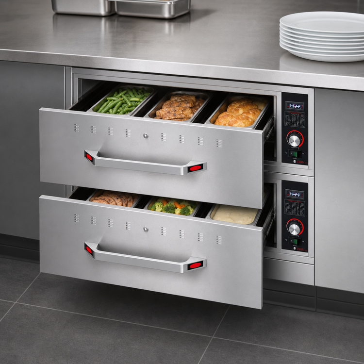 Product image #4 for Hatco HDW-2BN Built-In Narrow 2-Drawer Warming Drawer
