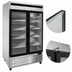 Thumbnail image #4 for Atosa MCF8703ES Two-Section Glass Door Reach-In Freezer Merchandiser, 44.8 Cu. Ft., Bottom-Mount Self-Contained, Stainless Steel