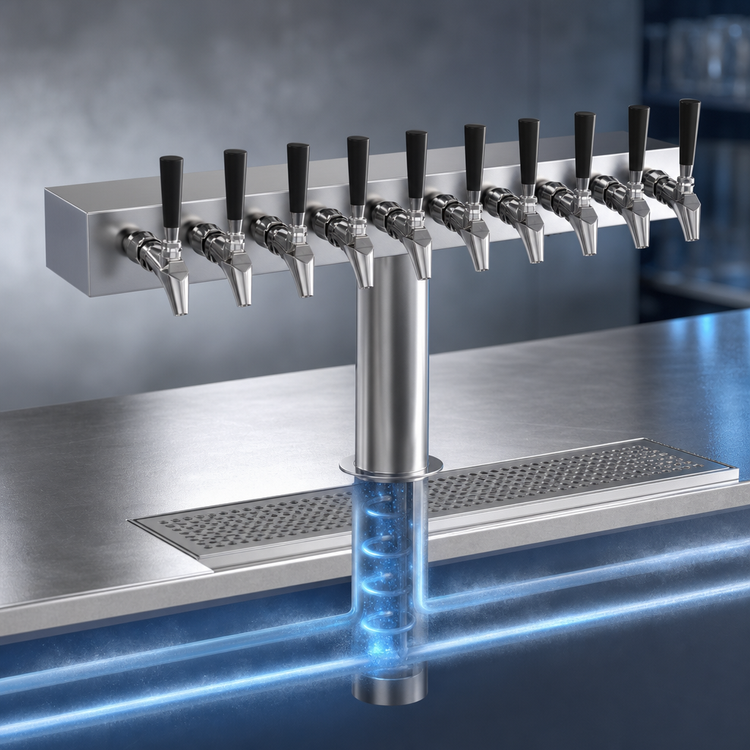 Product image #4 for Krowne 10-Faucet T-Head Glycol-Cooled Beer Tower