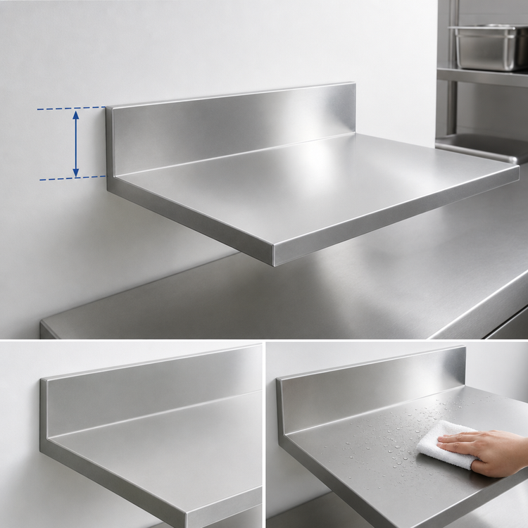 Product image #4 for John Boos Stainless Steel Countertop with 6-Inch Boxed Backsplash, 18 x 25 Inches