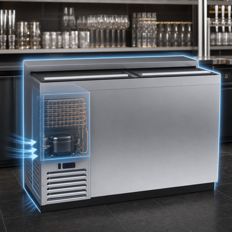 Product image #4 for Krowne MC48S 48-Inch Slide-Top Underbar Glass Froster with Self-Contained Refrigeration