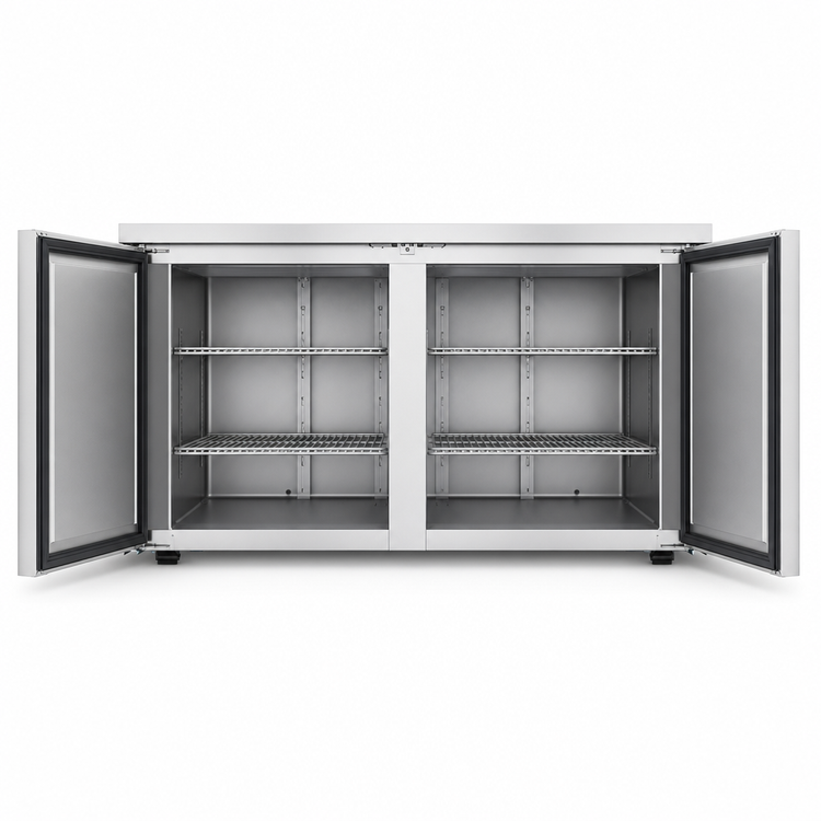 Product image #4 for Hoshizaki Steelheart 60-Inch Low Profile Two-Section Undercounter Freezer with Two Solid Doors, 15.1 Cu. Ft.