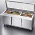 Thumbnail image #4 for Beverage-Air 72-Inch Three-Section Mega Top Refrigerated Prep Table with See-Thru Lid