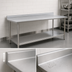 Thumbnail image #4 for BlendPort Deluxe Series Stainless Steel Backsplash Work Table with Adjustable Undershelf, 84-Inch W x 30-Inch D