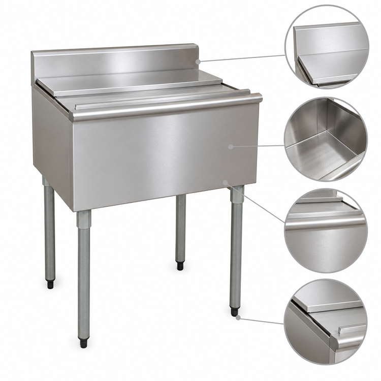 Product image #4 for Eagle Group 1800 Series 42-Inch Underbar Ice Chest, 8-Inch Deep, 70 lb. Capacity