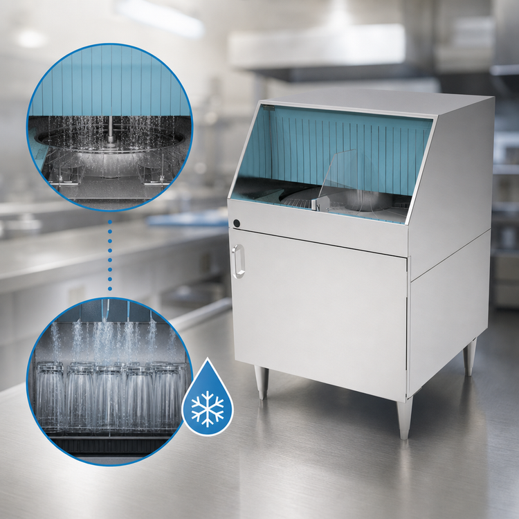 Product image #4 for Moyer Diebel DF Rotary Low-Temperature Chemical Sanitizing Glass Washer, 25-Inch Cabinet, 1200 Glasses/Hour
