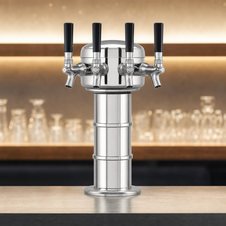 Product image #4 for Micro Matic Mini-Mushroom Countertop Glycol-Cooled Draft Beer Tower with 4 Faucets