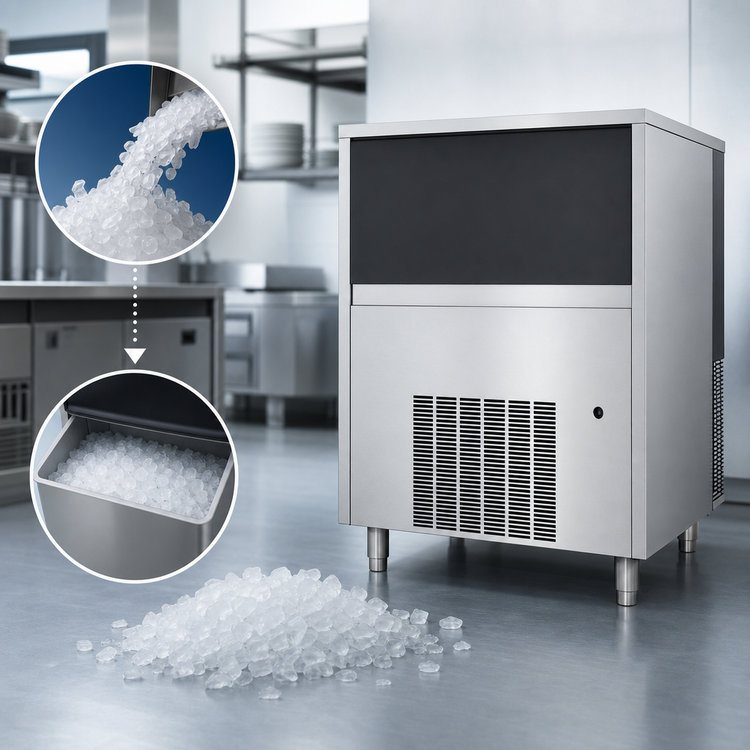 Product image #4 for Manitowoc Flake Ice Machine with Bin, Air-Cooled, 398 lb/Day, 50 lb Storage Bin