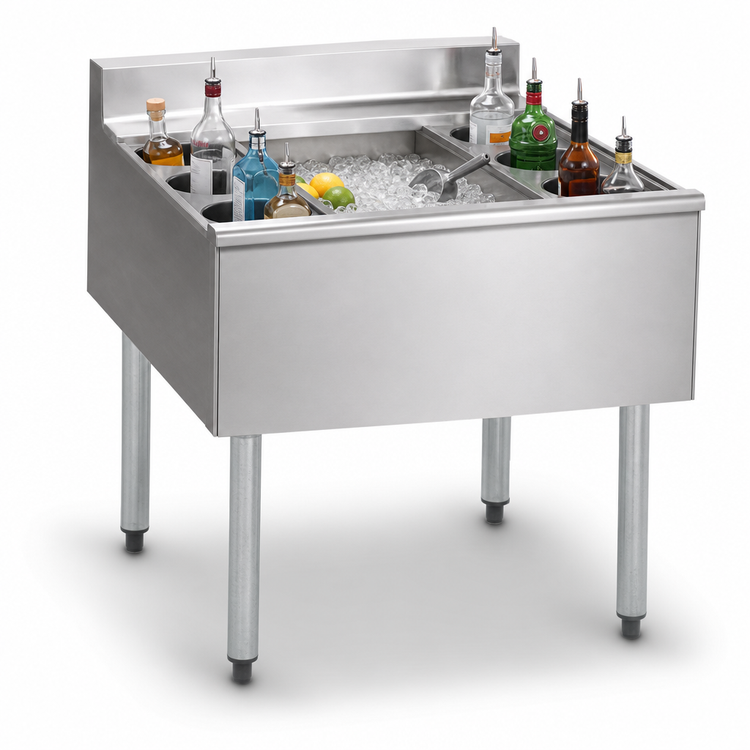 Product image #4 for Eagle Group 2200 Series 36-Inch Wide Underbar Cocktail Unit with 12-Inch Deep Insulated Ice Bin and 8 Bottle Wells