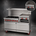 Thumbnail image #4 for American Range 48-Inch Gas Restaurant Range with 4 Open Burners, 24-Inch Raised Griddle/Broiler, Convection Oven and Storage Base