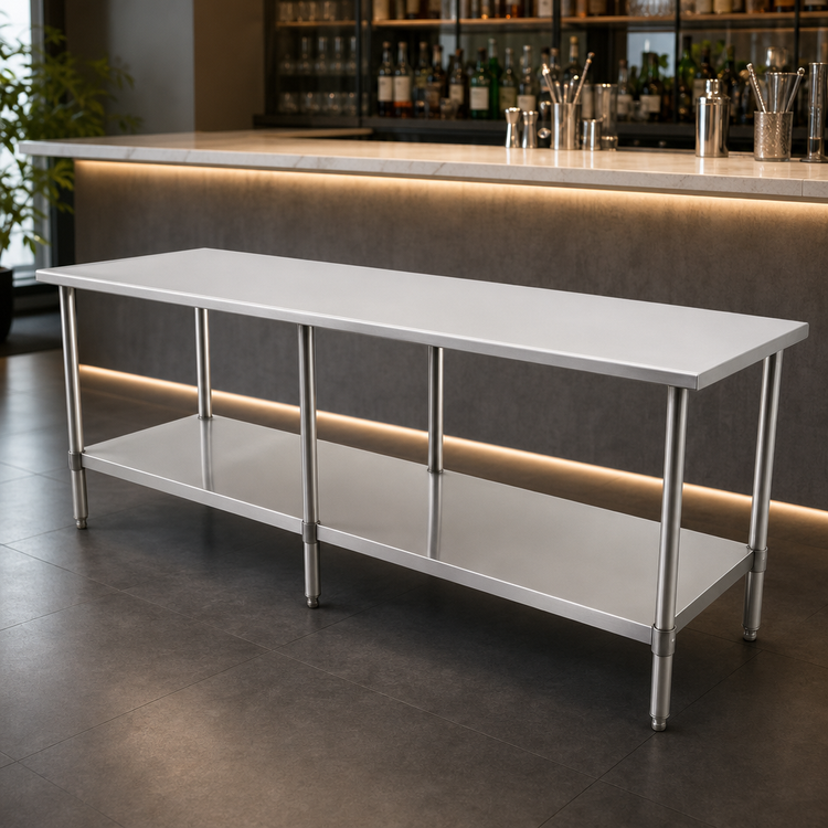Product image #4 for Eagle Group Budget Series 108 in. x 30 in. 430 Stainless Steel Work Table with Adjustable Undershelf