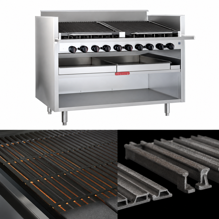 Product image #4 for Magikitch'n FM-RMB-636CR 36-Inch Floor Model Gas Radiant Charbroiler with Open Cabinet Base