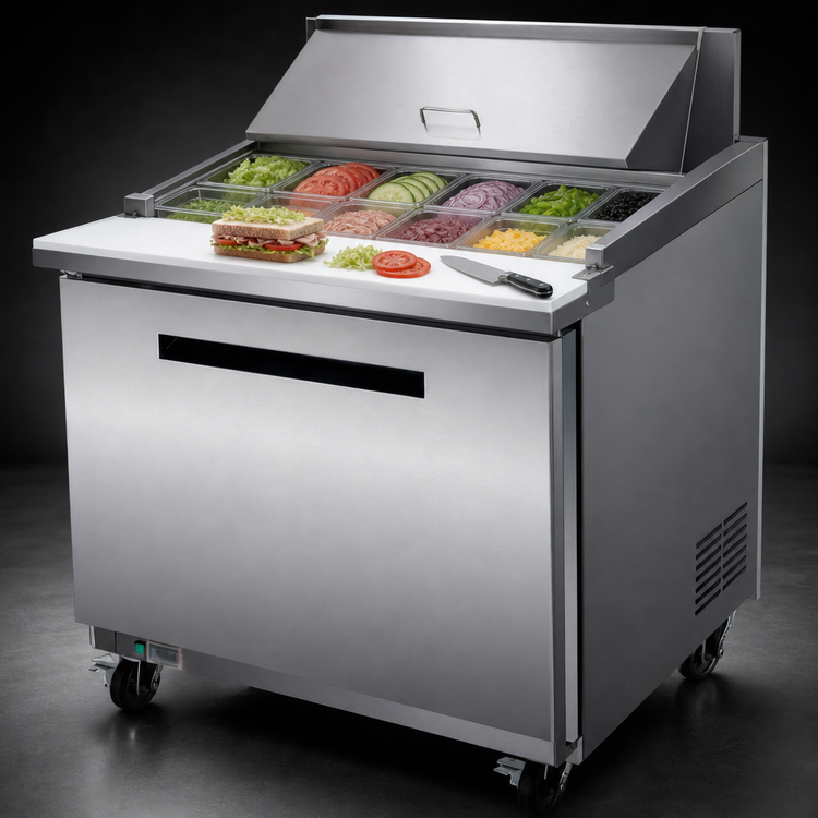 Product image #4 for Maxx Cold X-Series 29-Inch One-Section Megatop Sandwich & Salad Prep Table Refrigerator