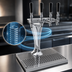 Thumbnail image #4 for Glastender Cobra 4-Faucet Countertop Glycol-Cooled Draft Dispensing Tower, Polished Chrome Finish