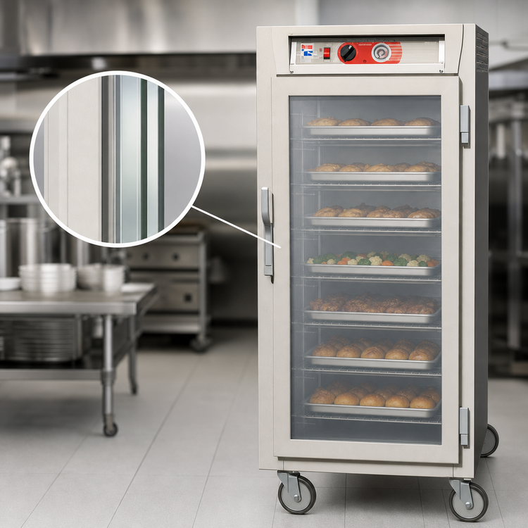 Product image #4 for Metro C5 6 Series 3/4 Height Mobile Heated Holding Cabinet with Clear Glass Doors and Universal Wire Slides