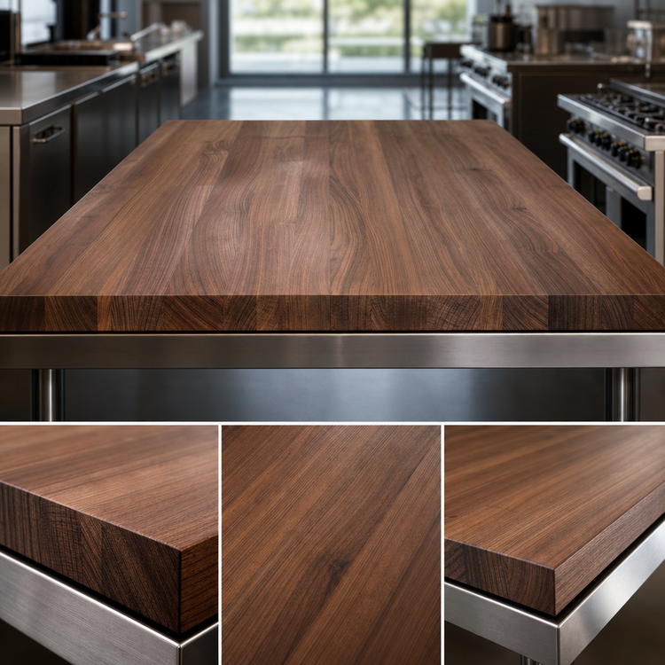 Product image #4 for Boos Block American Black Walnut Full-Length Edge Grain Kitchen Countertop, 60 x 32 x 2-1/4 Inches, Penetrating Oil Finish