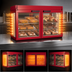 Thumbnail image #4 for Hatco Flav-R-Savor 48-Inch Large Capacity Non-Humidified Countertop Hot Food Merchandising Cabinet with 2 French Doors and 3-Shelf Rack