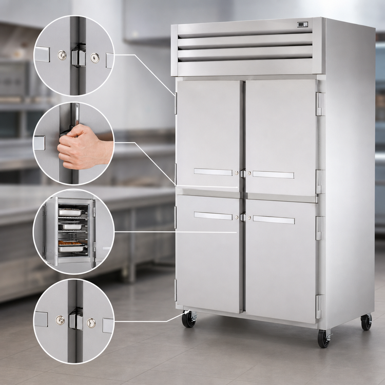 Product image #4 for True SPEC SERIES Two-Section Reach-In Heated Holding Cabinet with 4 Locking Half Doors