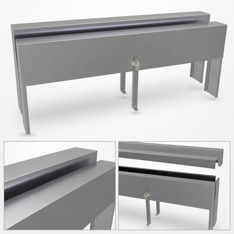 Product image #4 for Glastender DSRC-34 34-Inch Double Speed Rail Locking Cover, Stainless Steel