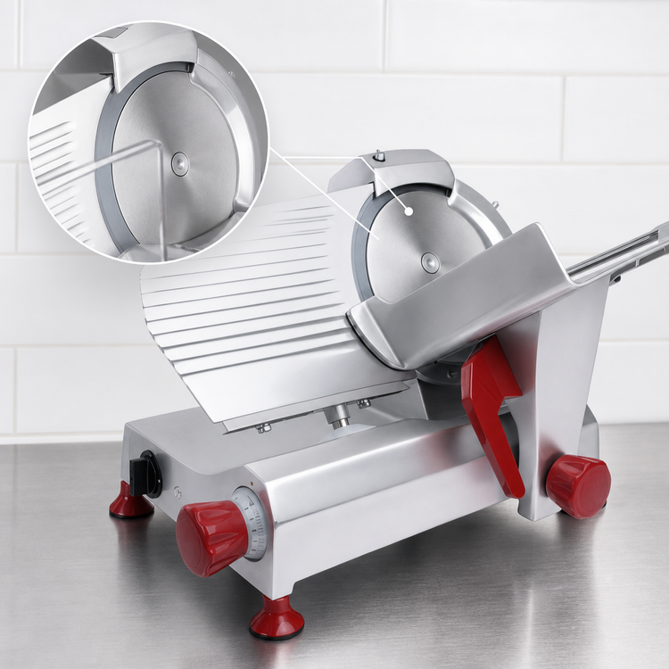Product image #4 for Trento 11-Inch Manual Gravity Feed Commercial Meat Slicer, Belt-Driven, 0.35 HP