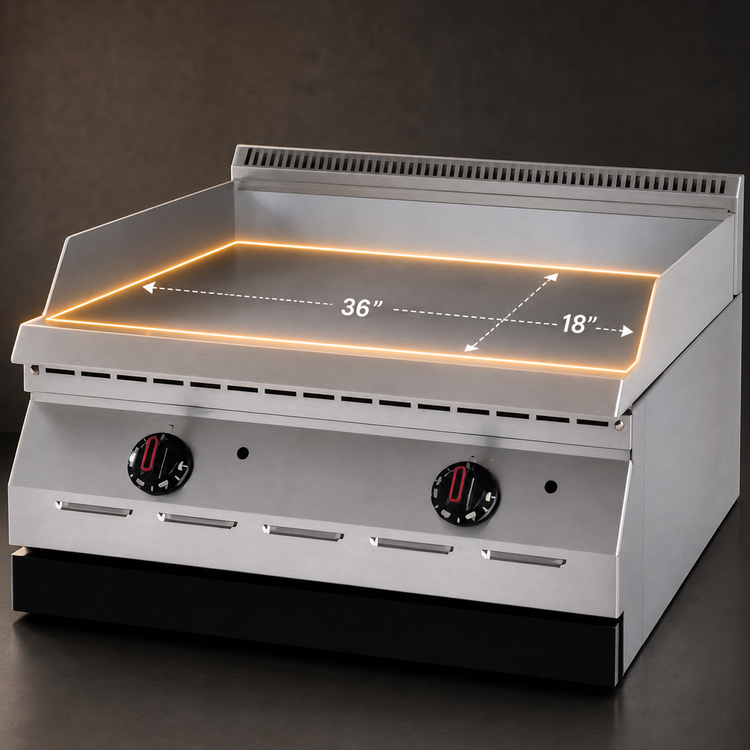 Product image #4 for Garland Designer Series 36-Inch Countertop Gas Griddle with 1/2-Inch Polished Steel Plate, 60,000 BTU