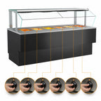 Thumbnail image #4 for Structural Concepts Grocerant FB10SS-8H 125-Inch Self-Service Heated Food Bar with Glass Sneeze Guard and Rear Storage