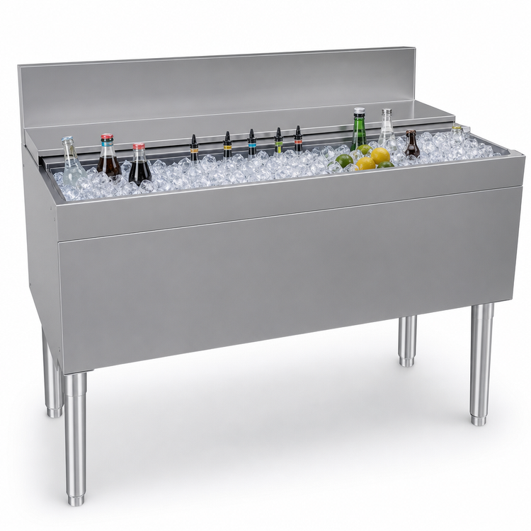 Product image #4 for Glastender 42-Inch Stainless Steel Underbar Ice Bin with 10-Circuit Cold Plate