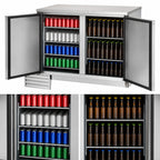 Thumbnail image #4 for Everest Refrigeration EBB59-SS Two-Section Back Bar Refrigerator, 20 Cu. Ft., 57-3/4 in. Wide, Stainless Steel, Solid Doors