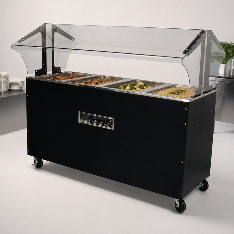 Product image #4 for Advance Tabco Triumph (Supreme) 4-Well Portable Electric Hot Food Buffet Table with Double-Sided Sneeze Guard