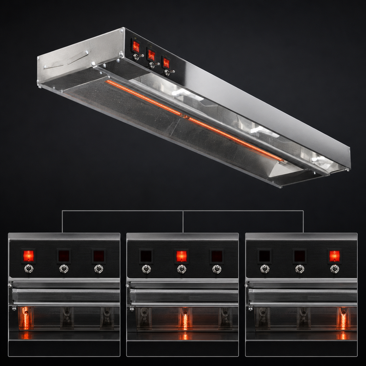 Product image #4 for RedHots 48-Inch Single Lighted Rod-Type Strip Heat Lamp, 208V, Standard Wattage
