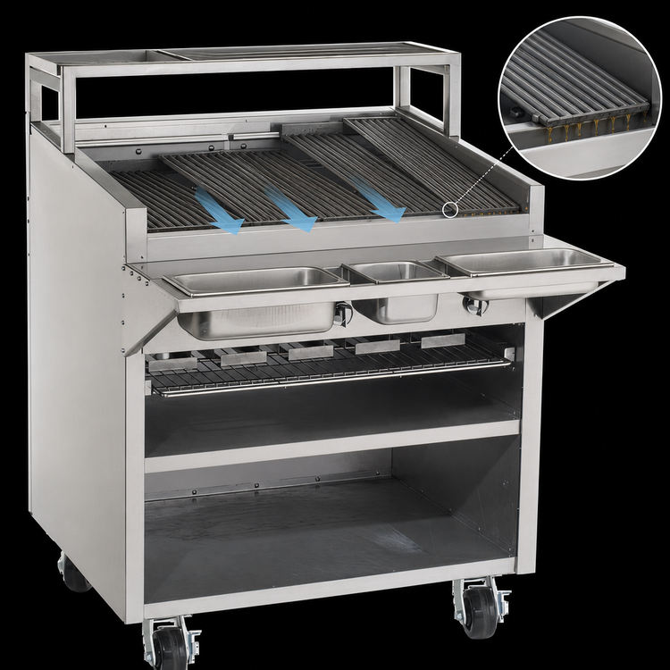 Product image #4 for Bakers Pride Dante Series F-48RS-C 48-Inch Floor Model Gas Radiant Charbroiler with Round Rod Grates