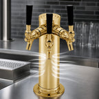 Thumbnail image #4 for Perlick Corporation EA2100-3TF 3-Faucet Air-Cooled Countertop Brass Draft Tower