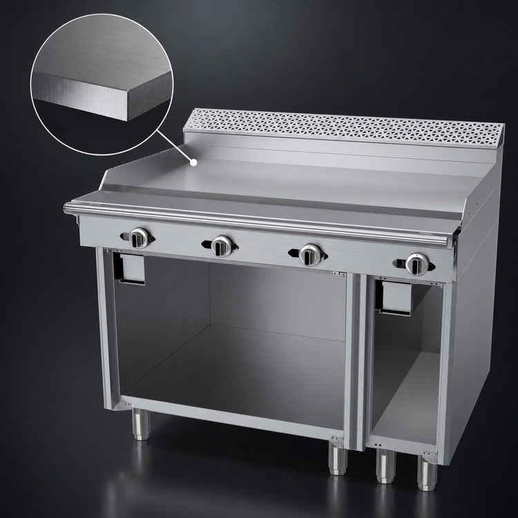 Product image #4 for Garland Cuisine Series 48-Inch Heavy Duty Gas Griddle Top Range with Thermostatic Controls and Open Storage Base